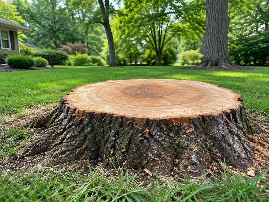 A tree stump ready for grinding